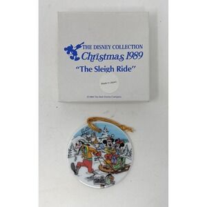 Vintage The Sleigh Ride Ornament Goofy Mickey Minnie 1989 The Disney Collection